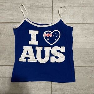 Blue 'I Love AUS' Tank Top